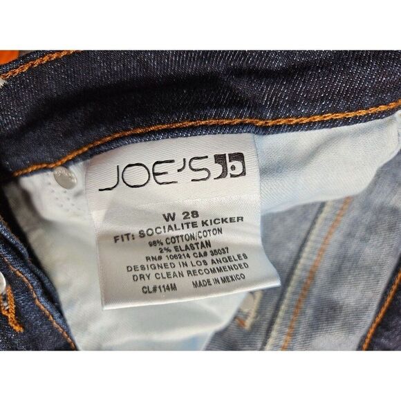 Joe's Womens Size 28 Whiskered Kicker Socialite Embroidered Blue Jeans Capris - Picture 5 of 11